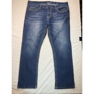 Seven7 Straight Jeans Mens 38x32 Medium Wash Stretch Denim Strait